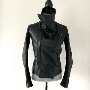 J.O.D clothing Custom Black Leather Jacket Sz S Chic Moto Biker Grunge Aviator